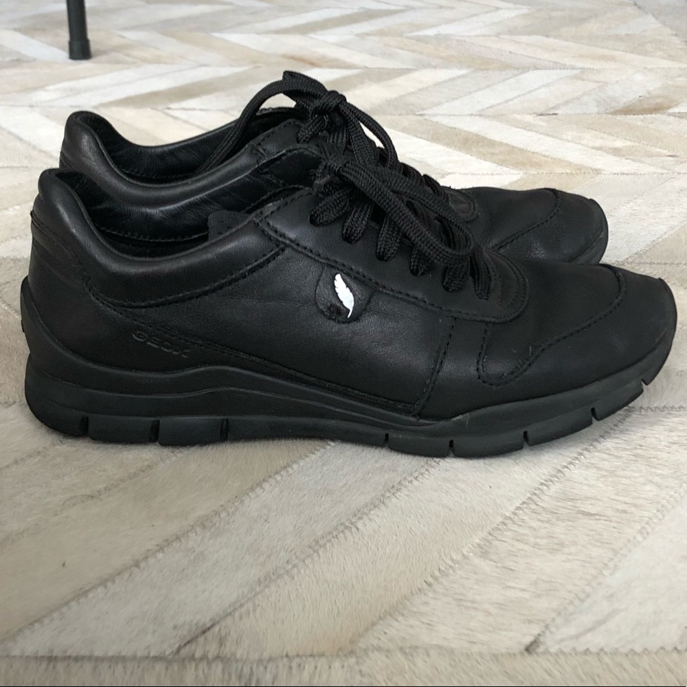 Geox Black Leather Sneakers (6 US)